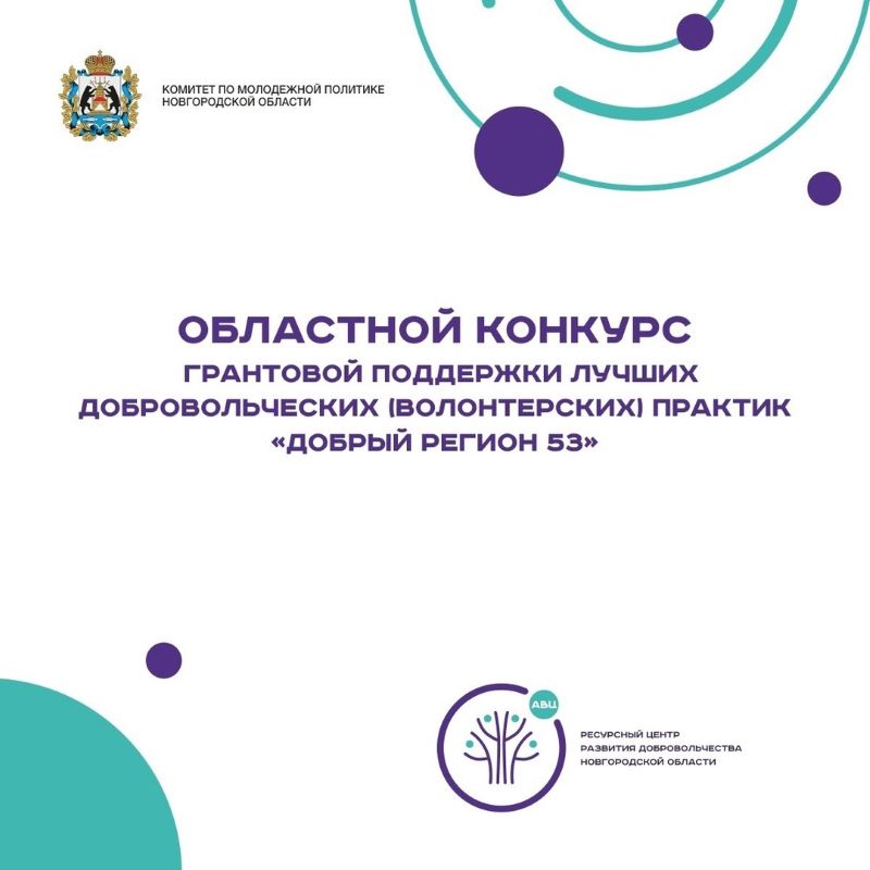 Областной конкурс грантовой поддержки лучших добровольческих практик «Добрый регион 53»!.